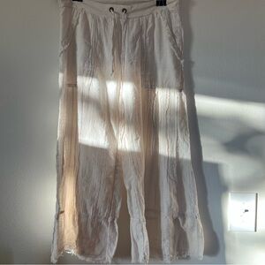 Wearables By XCVI Ace Pant Gauze Hobo Lagenlook Feirie Wash Whitecap Size M